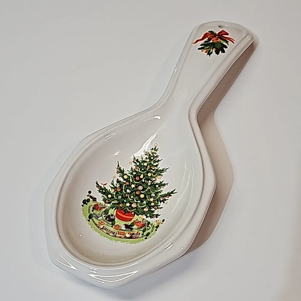 Pfaltzgraff Christmas Heritage Tree Plate + Spoon Rest